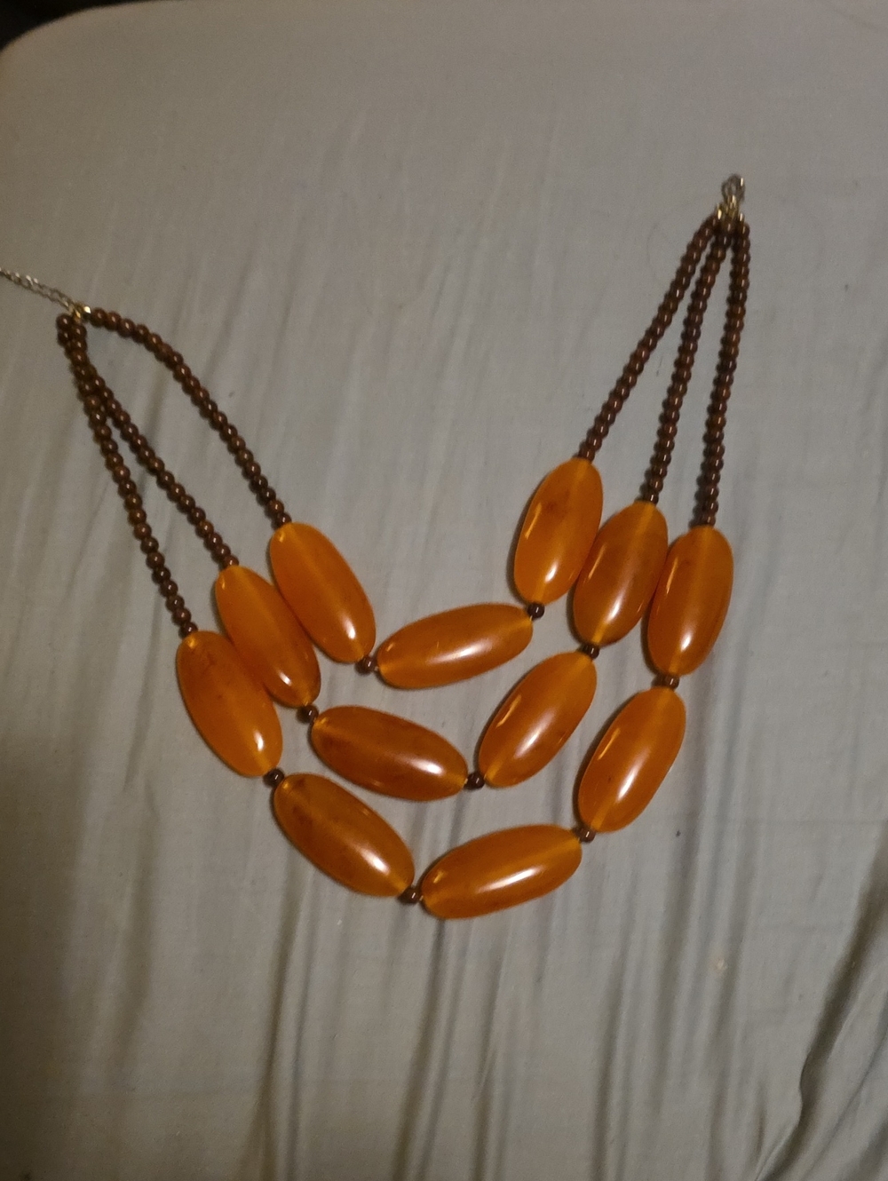 Triple-Strand Lucite Oval Bead Necklace - Dana Buchman